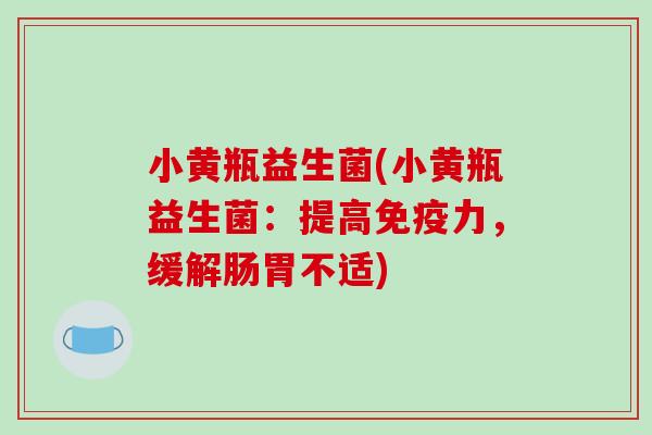 小黄瓶益生菌(小黄瓶益生菌：提高免疫力，缓解肠胃不适)