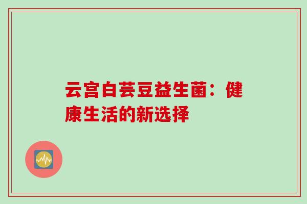云宫白芸豆益生菌：健康生活的新选择