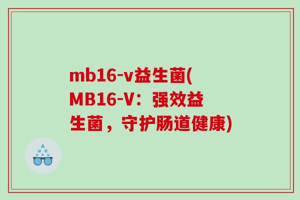 mb16-v益生菌(MB16-V：强效益生菌，守护肠道健康)