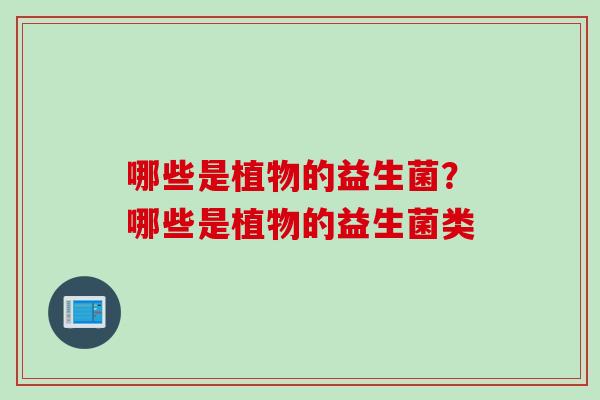 哪些是植物的益生菌？哪些是植物的益生菌类