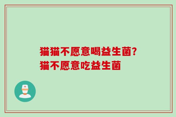 猫猫不愿意喝益生菌?猫不愿意吃益生菌 猫猫不愿意喝益生菌?猫不愿意吃益生菌