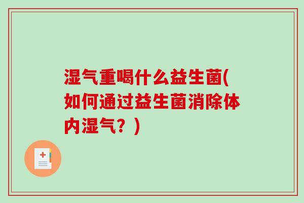 湿气重喝什么益生菌(如何通过益生菌消除体内湿气？)