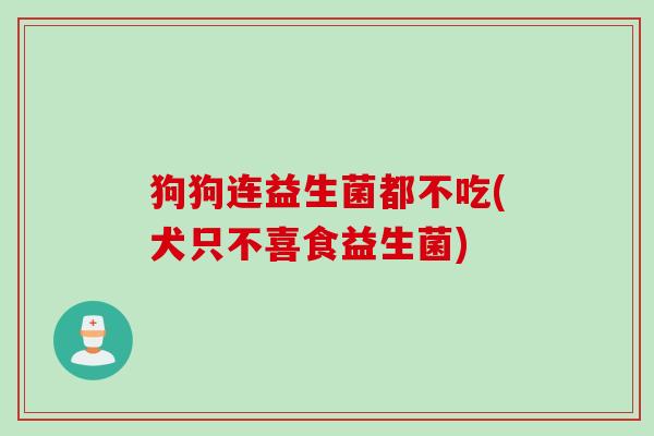 狗狗连益生菌都不吃(犬只不喜食益生菌) 狗狗连益生菌都不吃(犬只不喜食益生菌)