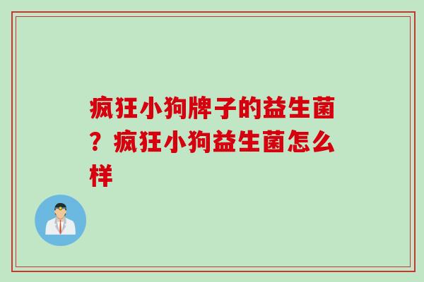 疯狂小狗牌子的益生菌？疯狂小狗益生菌怎么样