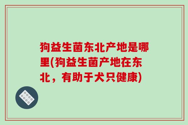 狗益生菌东北产地是哪里(狗益生菌产地在东北，有助于犬只健康)