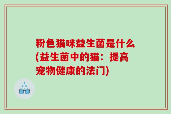 粉色猫咪益生菌是什么(益生菌中的猫：提高宠物健康的法门)