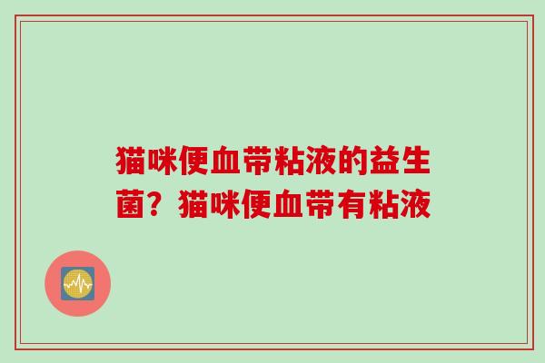 猫咪便血带粘液的益生菌？猫咪便血带有粘液