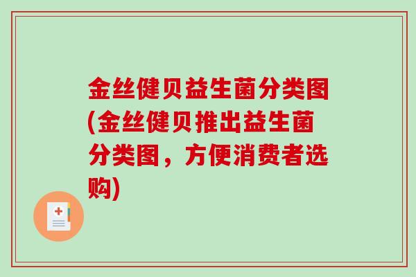 金丝健贝益生菌分类图(金丝健贝推出益生菌分类图,方便消费者选购) 金丝健贝益生菌分类图(金丝健贝推出益生菌分类图,方便消费者选购)