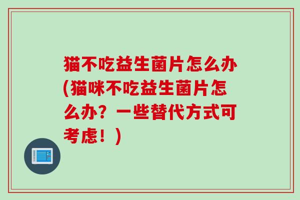 猫不吃益生菌片怎么办(猫咪不吃益生菌片怎么办？一些替代方式可考虑！)