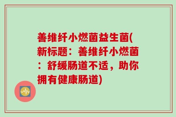 善维纤小燃菌益生菌(新标题：善维纤小燃菌：舒缓肠道不适，助你拥有健康肠道)