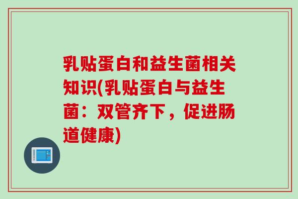 乳贴蛋白和益生菌相关知识(乳贴蛋白与益生菌：双管齐下，促进肠道健康)