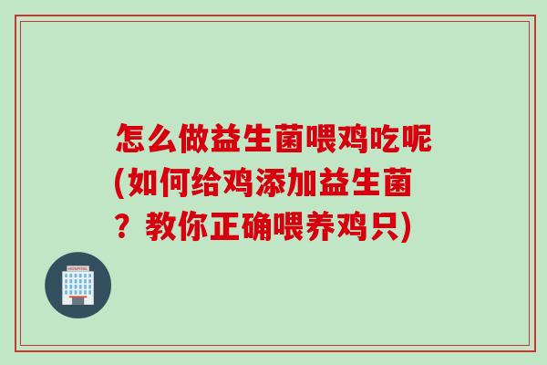 怎么做益生菌喂鸡吃呢(如何给鸡添加益生菌?教你正确喂养鸡只) 怎么做益生菌喂鸡吃呢(如何给鸡添加益生菌?教你正确喂养鸡只)