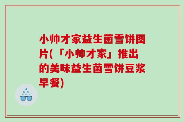 小帅才家益生菌雪饼图片(「小帅才家」推出的美味益生菌雪饼豆浆早餐) 小帅才家益生菌雪饼图片(「小帅才家」推出的美味益生菌雪饼豆浆早餐)