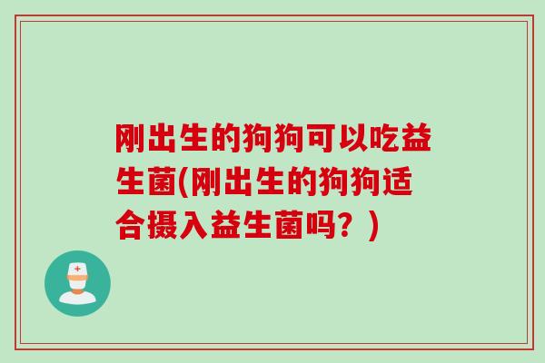 刚出生的狗狗可以吃益生菌(刚出生的狗狗适合摄入益生菌吗？)
