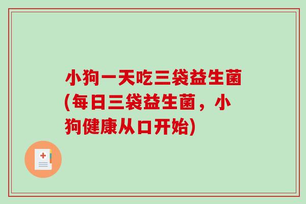 小狗一天吃三袋益生菌(每日三袋益生菌,小狗健康从口开始) 小狗一天吃三袋益生菌(每日三袋益生菌,小狗健康从口开始)