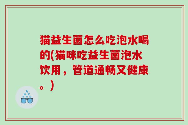 猫益生菌怎么吃泡水喝的(猫咪吃益生菌泡水饮用，管道通畅又健康。)