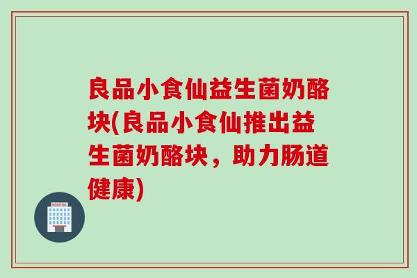 良品小食仙益生菌奶酪块(良品小食仙推出益生菌奶酪块，助力肠道健康)