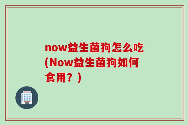 now益生菌狗怎么吃(Now益生菌狗如何食用？)
