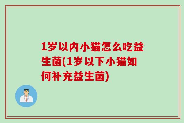 1岁以内小猫怎么吃益生菌(1岁以下小猫如何补充益生菌)