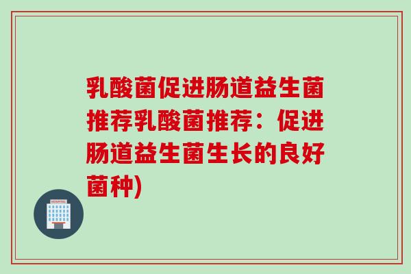 乳酸菌促进肠道益生菌推荐乳酸菌推荐：促进肠道益生菌生长的良好菌种)