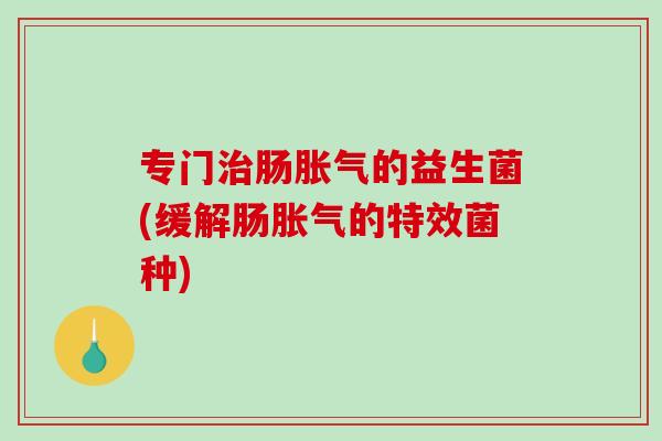 专门治肠胀气的益生菌(缓解肠胀气的特效菌种)