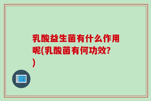 乳酸益生菌有什么作用呢(乳酸菌有何功效？)
