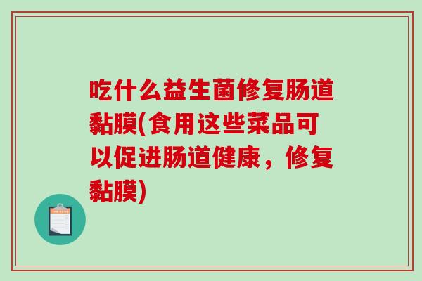 吃什么益生菌修复肠道黏膜(食用这些菜品可以促进肠道健康，修复黏膜)