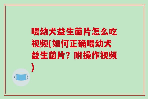 喂幼犬益生菌片怎么吃视频(如何正确喂幼犬益生菌片？附操作视频)