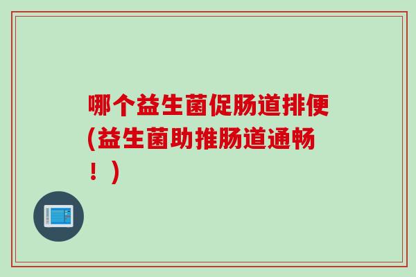 哪个益生菌促肠道排便(益生菌助推肠道通畅！)