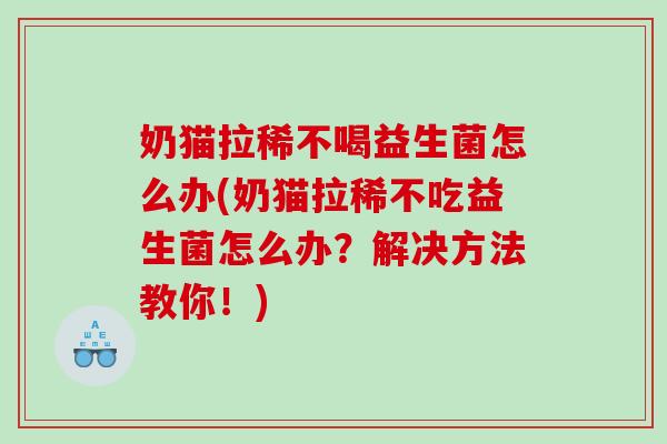 奶猫拉稀不喝益生菌怎么办(奶猫拉稀不吃益生菌怎么办？解决方法教你！)