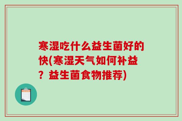 寒湿吃什么益生菌好的快(寒湿天气如何补益？益生菌食物推荐)
