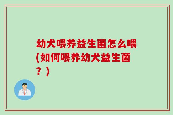 幼犬喂养益生菌怎么喂(如何喂养幼犬益生菌？)