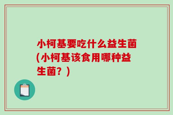 小柯基要吃什么益生菌(小柯基该食用哪种益生菌？)