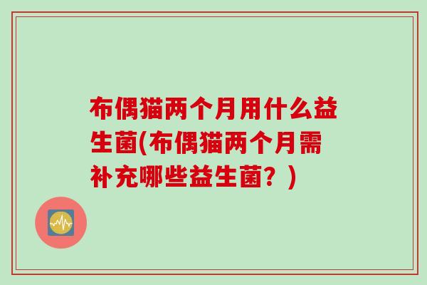 布偶猫两个月用什么益生菌(布偶猫两个月需补充哪些益生菌？)