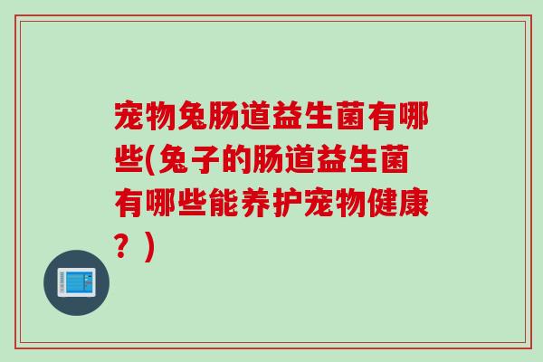 宠物兔肠道益生菌有哪些(兔子的肠道益生菌有哪些能养护宠物健康？)