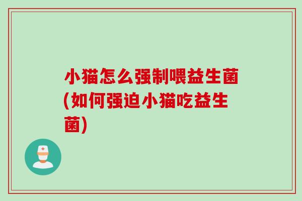 小猫怎么强制喂益生菌(如何强迫小猫吃益生菌)