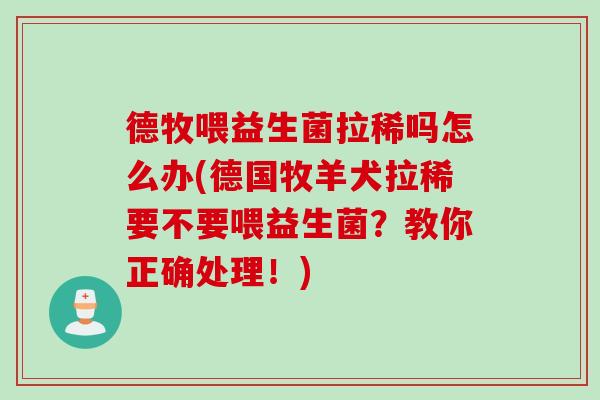 德牧喂益生菌拉稀吗怎么办(德国牧羊犬拉稀要不要喂益生菌？教你正确处理！)