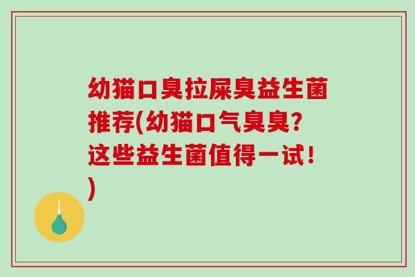幼猫拉屎臭益生菌推荐(幼猫口气臭臭?这些益生菌值得一试!) 幼猫拉屎臭益生菌推荐(幼猫口气臭臭?这些益生菌值得一试!)