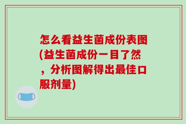怎么看益生菌成份表图(益生菌成份一目了然，分析图解得出佳口服剂量)