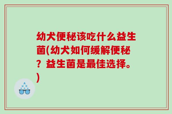 幼犬便秘该吃什么益生菌(幼犬如何缓解便秘？益生菌是最佳选择。)
