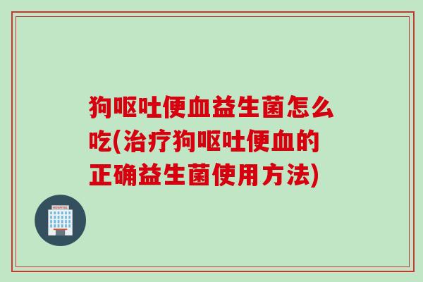 狗呕吐便血益生菌怎么吃(治疗狗呕吐便血的正确益生菌使用方法)