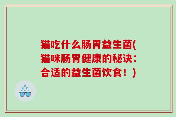猫吃什么肠胃益生菌(猫咪肠胃健康的秘诀：合适的益生菌饮食！)