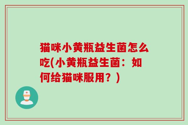猫咪小黄瓶益生菌怎么吃(小黄瓶益生菌：如何给猫咪服用？)