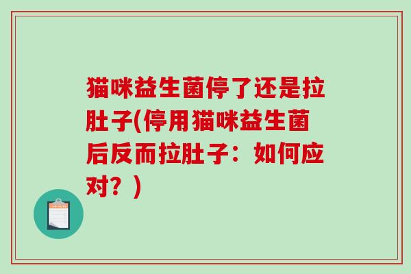 猫咪益生菌停了还是拉肚子(停用猫咪益生菌后反而拉肚子：如何应对？)