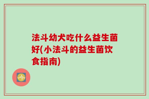 法斗幼犬吃什么益生菌好(小法斗的益生菌饮食指南)