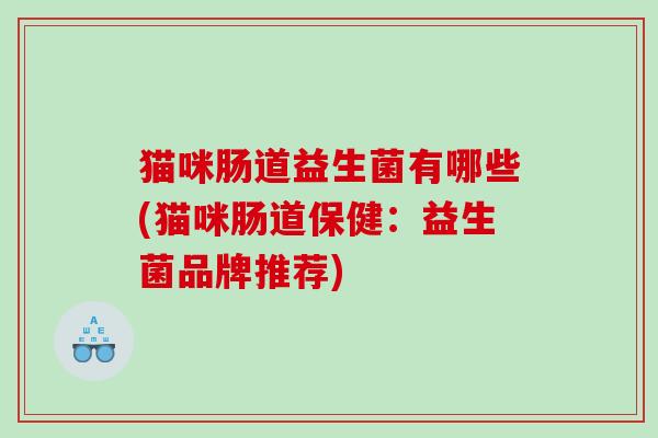 猫咪肠道益生菌有哪些(猫咪肠道保健：益生菌品牌推荐)