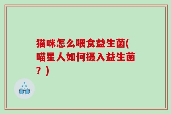 猫咪怎么喂食益生菌(喵星人如何摄入益生菌?) 猫咪怎么喂食益生菌(喵星人如何摄入益生菌?)