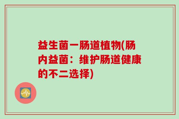 益生菌一肠道植物(肠内益菌：维护肠道健康的不二选择)