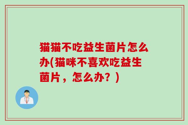 猫猫不吃益生菌片怎么办(猫咪不喜欢吃益生菌片，怎么办？)