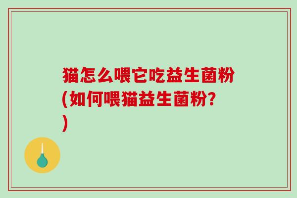 猫怎么喂它吃益生菌粉(如何喂猫益生菌粉？)